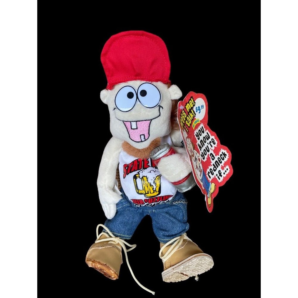 NWT Redneck Guy State Fair Beer Trucker Hat Rare Vtg Novelty Plush Doll